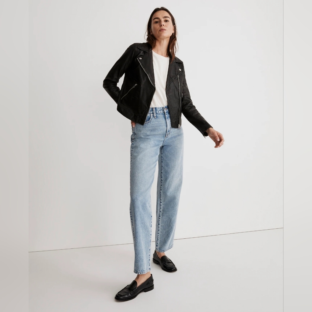 Madewell The Washed Leather Motorcycle Size XS